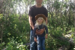 Fencing with Daddy.